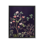 Chinoiserie Dark Blooming Peony Floral Fresco Garden Framed Canvas Print Gallery Image 6