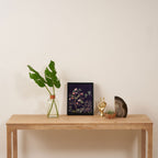 Chinoiserie Dark Blooming Peony Floral Fresco Garden Framed Canvas Print Gallery Image 4