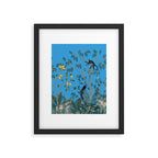 Chinoiserie Exotic Jungle Monkey Peacock Cobalt Blue Fresco Art Framed Art Print Gallery Image 5