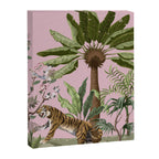 Chinoiserie Exotic Jungle Tiger Zebra Palms Pink Fresco Art Canvas Print Gallery Image 6