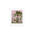 Chinoiserie Exotic Jungle Tiger Zebra Palms Pink Fresco Art Art Print Gallery Image 1