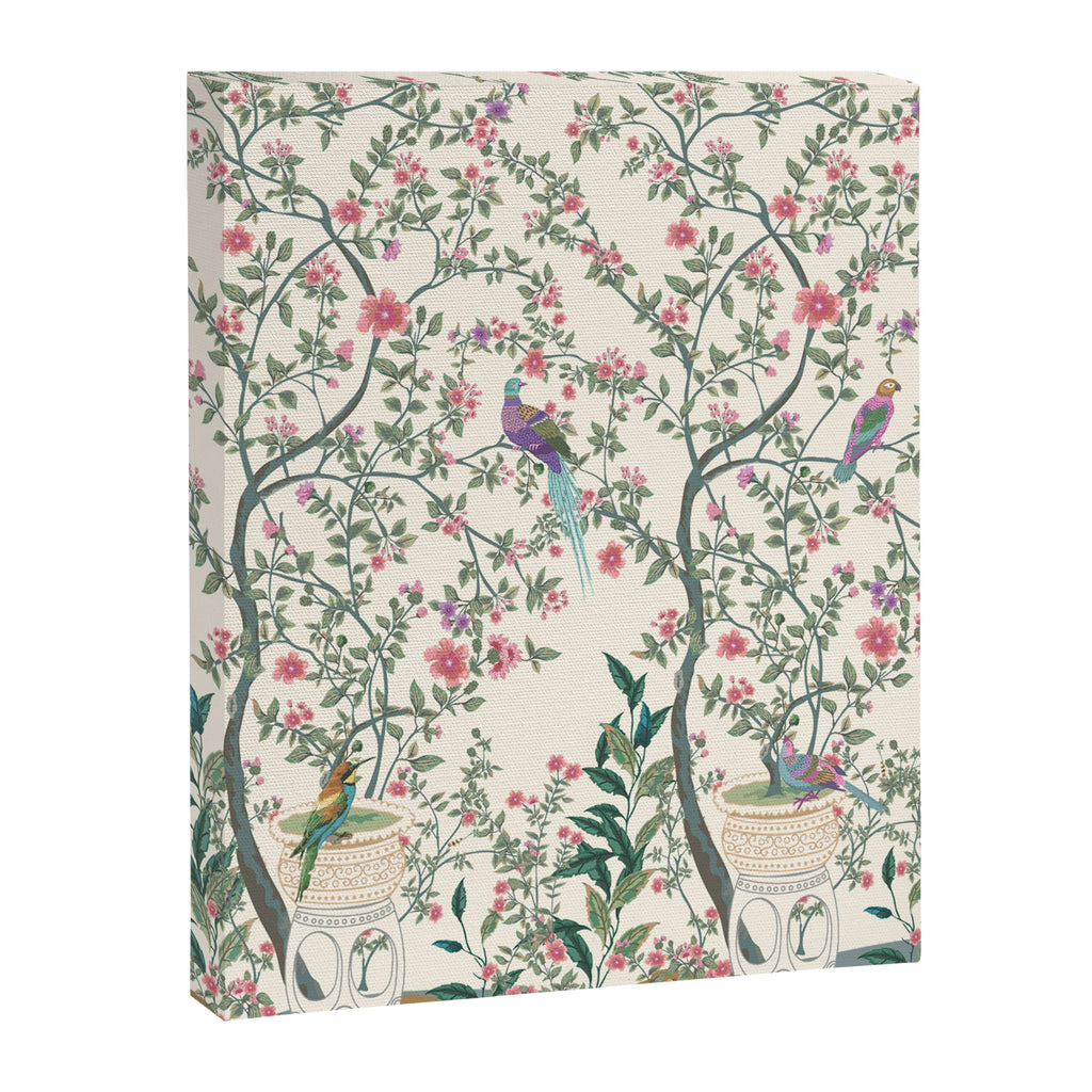 Chinoiserie Lemon Fresco Floral Garden Birds Oriental Botanical Canvas Print Gallery Image 6