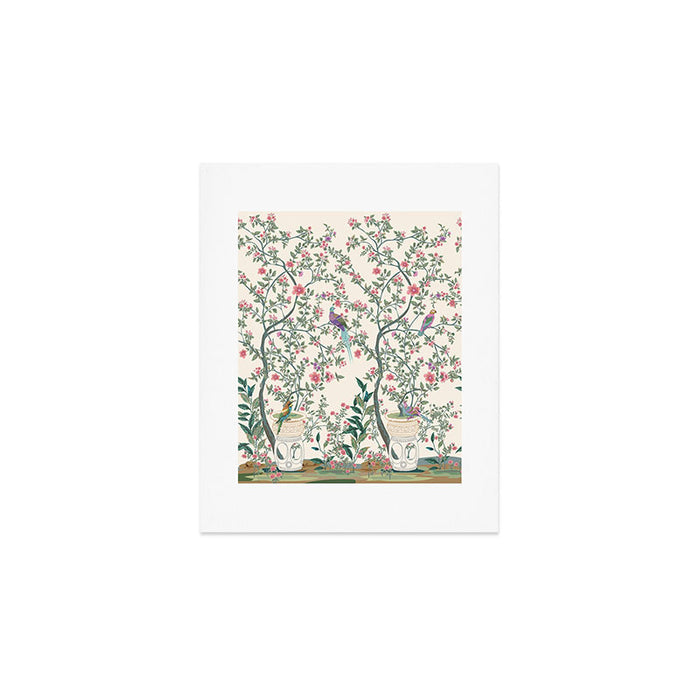 Chinoiserie Lemon Fresco Floral Garden Birds Oriental Botanical Art Print Gallery Image 1
