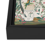 Chinoiserie Lemon Fresco Floral Garden Birds Oriental Botanical Framed Canvas Print Gallery Image 3