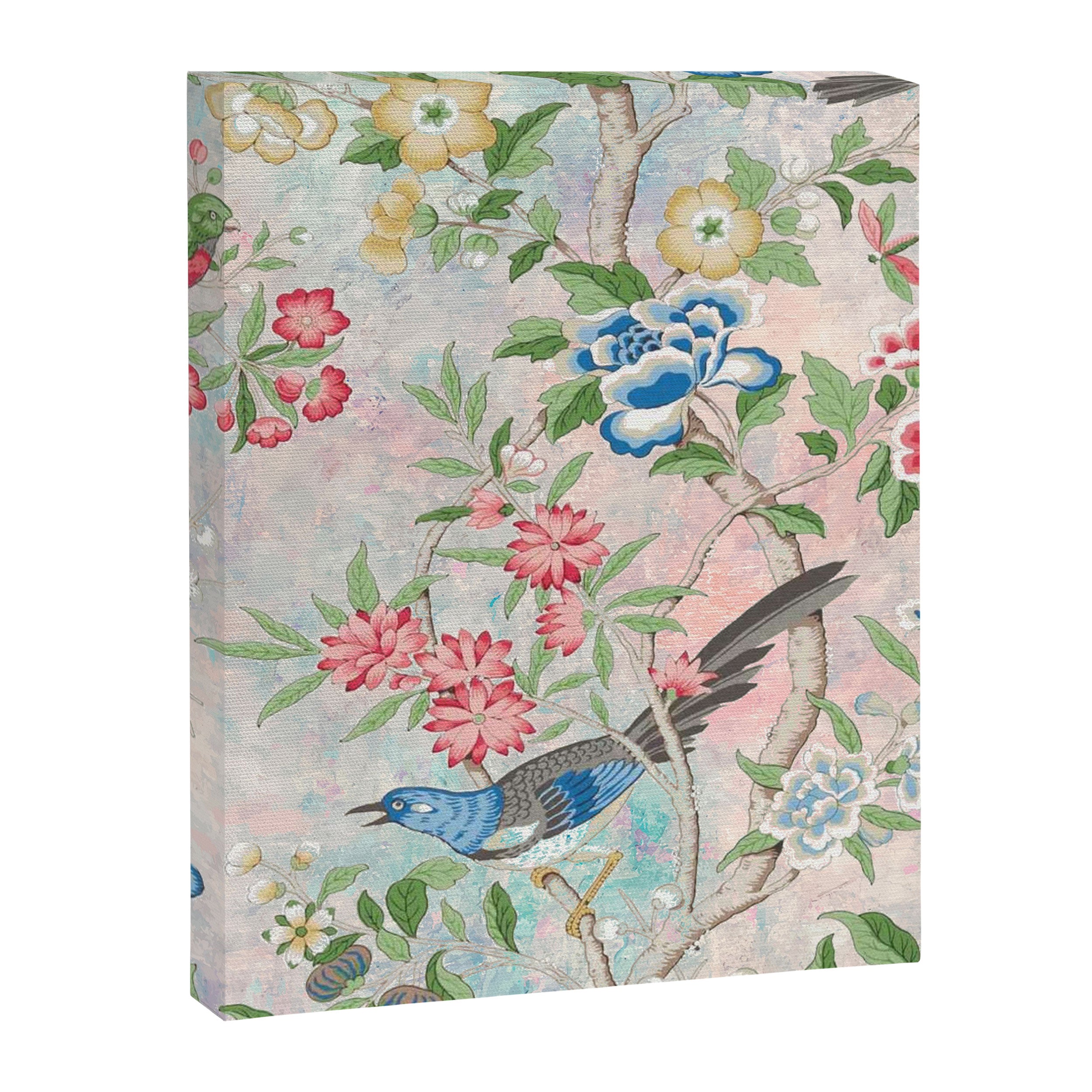 Chinoiserie Magpie Blooming Peony Botanical Garden Canvas Print Gallery Image 8