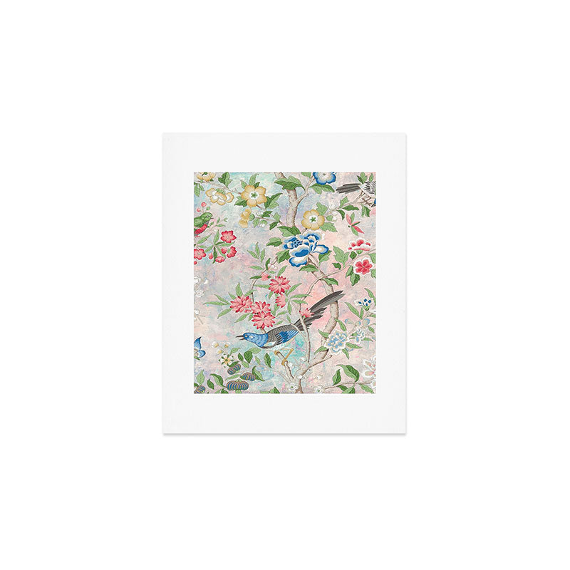 Chinoiserie Magpie Blooming Peony Botanical Garden Art Print Gallery Image 1