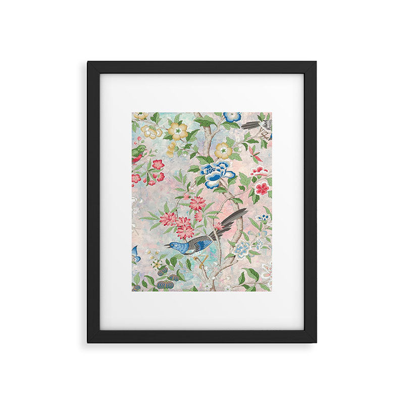 Chinoiserie Magpie Blooming Peony Botanical Garden Framed Art Print Gallery Image 6