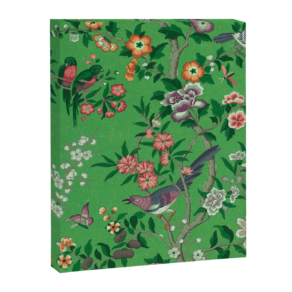 Chinoiserie Magpie Botanical Garden Bright Green Canvas Print Gallery Image 6