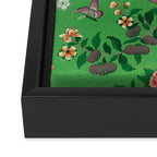 Chinoiserie Magpie Botanical Garden Bright Green Framed Canvas Print Gallery Image 3