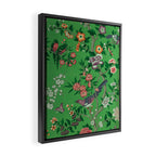 Chinoiserie Magpie Botanical Garden Bright Green Framed Canvas Print Gallery Image 2