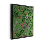 Chinoiserie Magpie Peony Garden Summer Green Framed Canvas Print Gallery Image 2