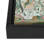 Chinoiserie Mint Green Pastel Fresco Floral Garden Birds Oriental Botanical Framed Canvas Print Gallery Image 3