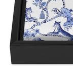 Chinoiserie Monkey Jungle Botanical Toile de Jouy Art Framed Canvas Print Gallery Image 3