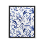 Chinoiserie Monkey Jungle Botanical Toile de Jouy Art Framed Canvas Print Gallery Image 8