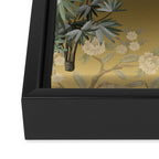 Chinoiserie Oriental Golden Peacock Fresco Art Framed Canvas Print Gallery Image 3