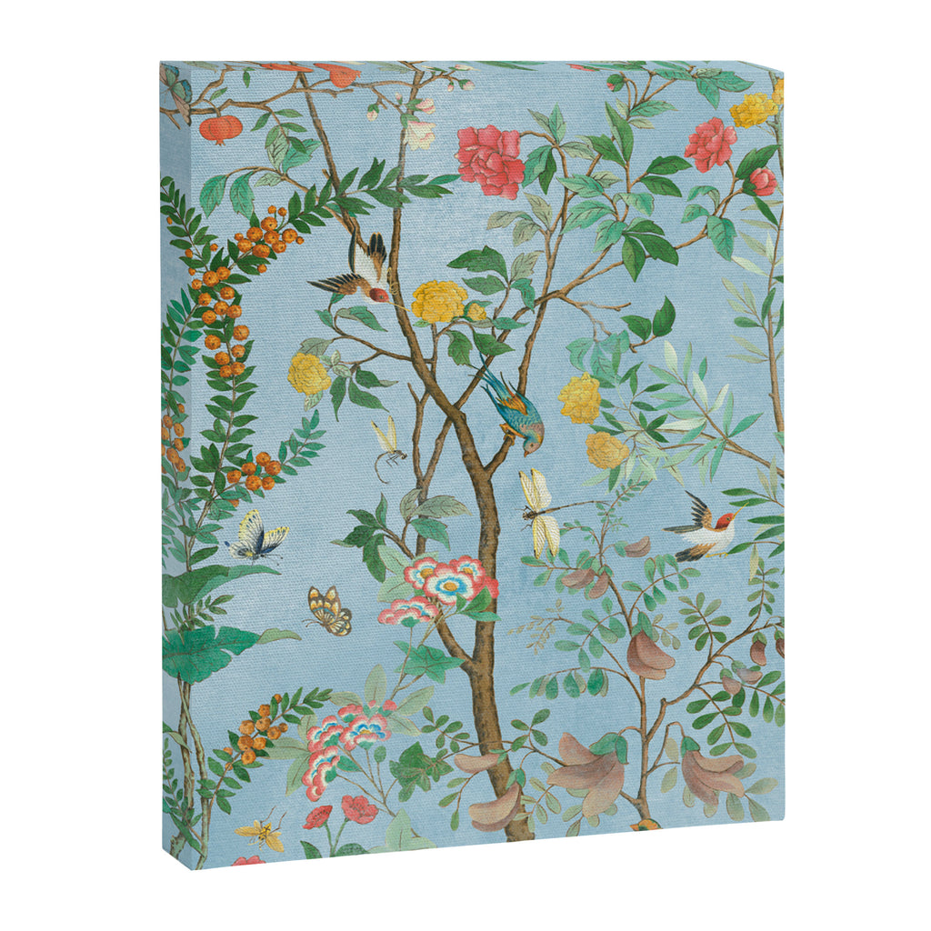 Chinoiserie Pastel Blue Floral Bird Garden II Canvas Print Gallery Image 8
