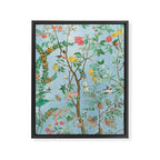 Chinoiserie Pastel Blue Floral Bird Garden II Framed Canvas Print Gallery Image 8