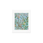 Chinoiserie Pastel Blue Floral Bird Garden Art Print Gallery Image 1