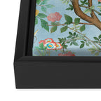 Chinoiserie Pastel Blue Floral Bird Garden Framed Canvas Print Gallery Image 3