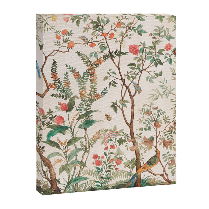 Chinoiserie Peach Floral Fresco Garden Birds Canvas Print Gallery Image 1