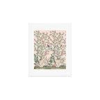 Chinoiserie Peach Fresco Floral Garden Birds Oriental Botanical Art Print Gallery Image 1