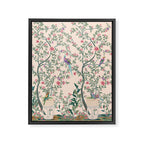 Chinoiserie Peach Fresco Floral Garden Birds Oriental Botanical Framed Canvas Print Gallery Image 6