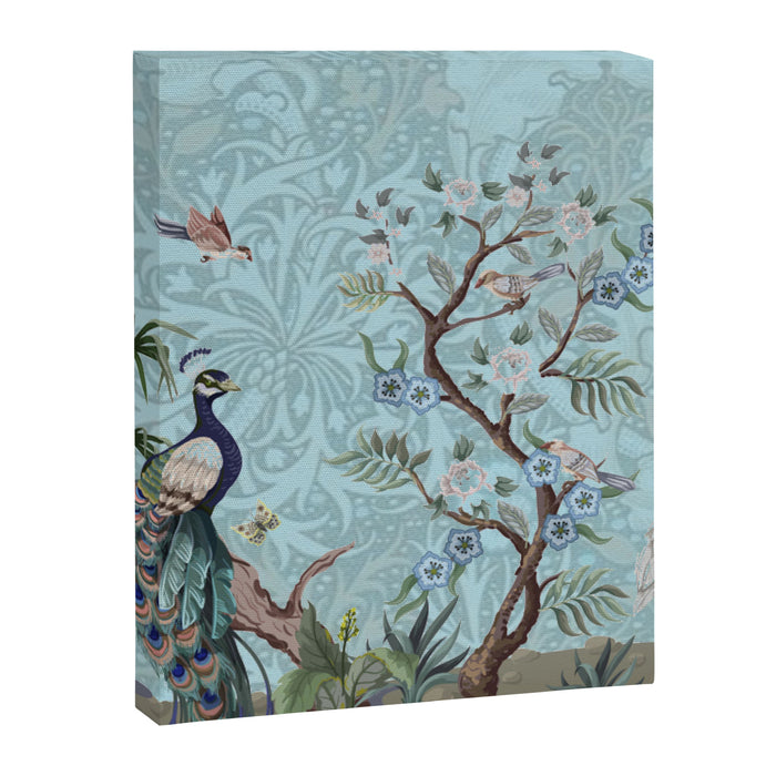 Chinoiserie Peacock Heron Floral Garden & William Morris Art Canvas Print Gallery Image 1