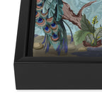 Chinoiserie Peacock Heron Floral Garden & William Morris Art Framed Canvas Print Gallery Image 3