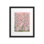 Chinoiserie Pink Fresco Floral Garden Birds Oriental Botanical Framed Art Print Gallery Image 6