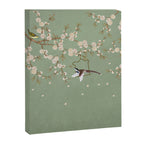 Chinoiserie Sage Green Cherry Blossom Bird Garden Canvas Print Gallery Image 6