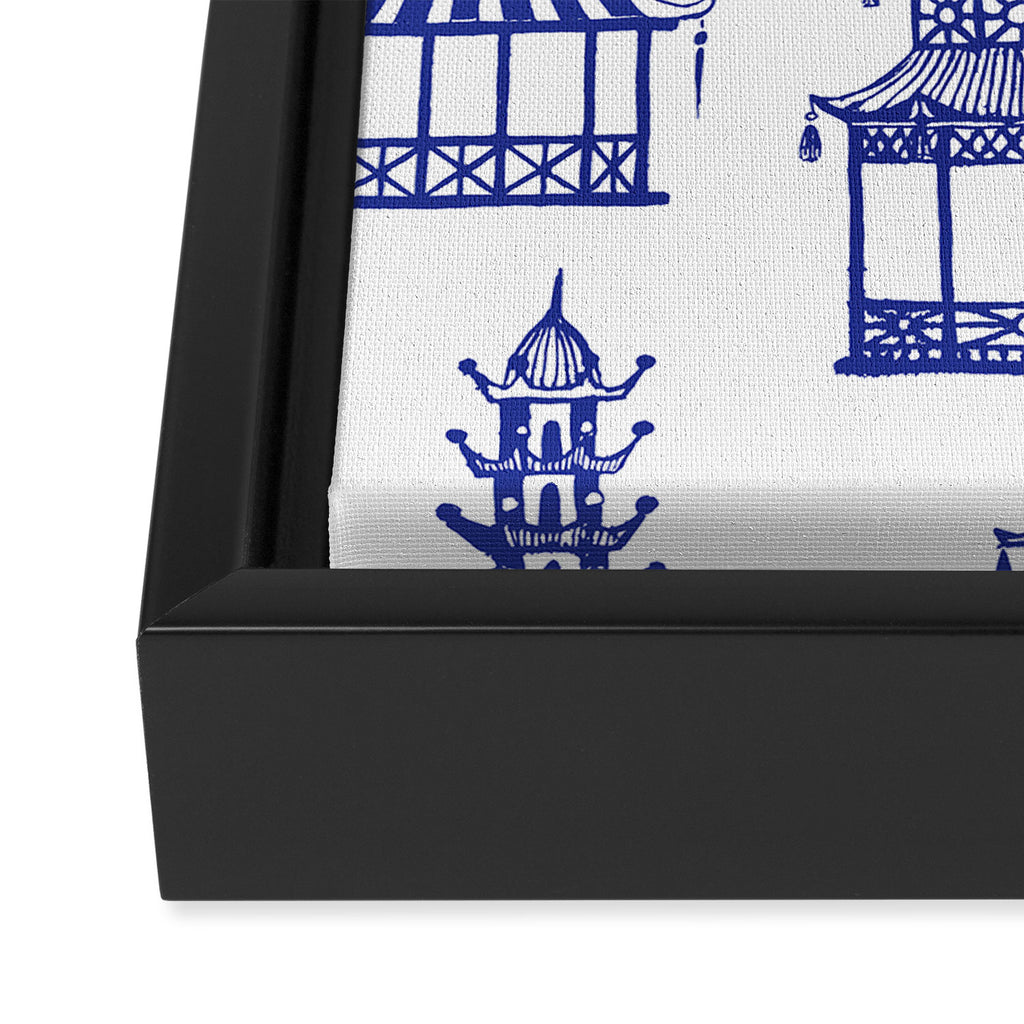 Chinoiserie Temple Pagodas Framed Canvas Print Gallery Image 3