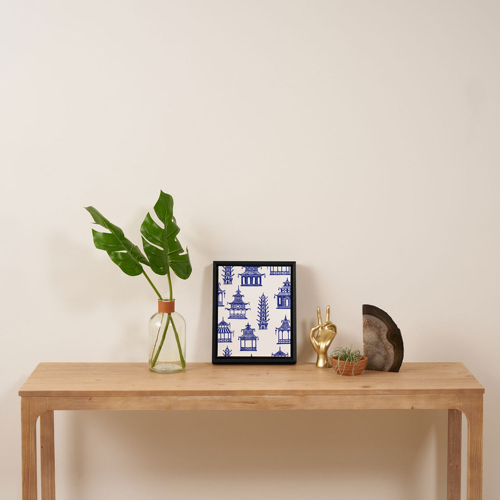 Chinoiserie Temple Pagodas Framed Canvas Print Gallery Image 4