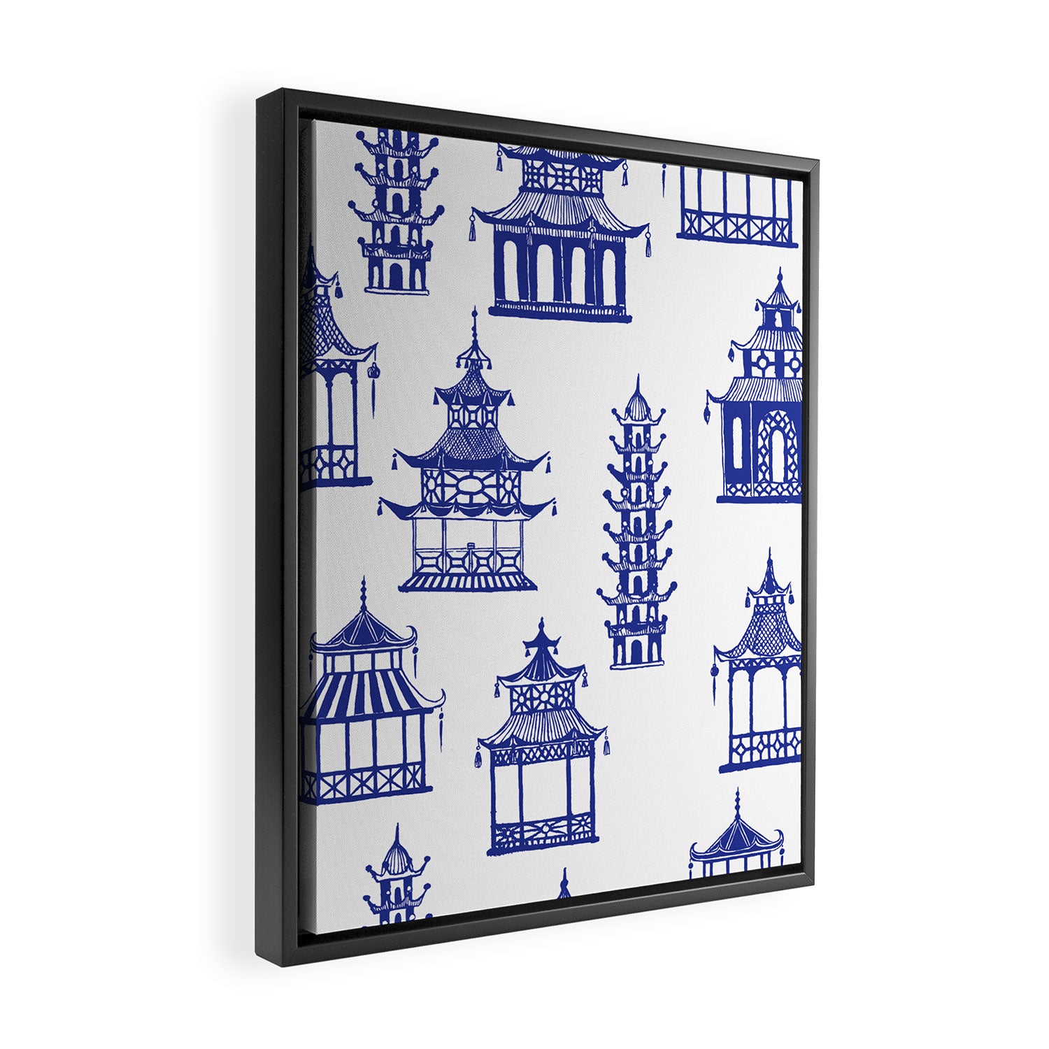 Chinoiserie Temple Pagodas Framed Canvas Print Gallery Image 2