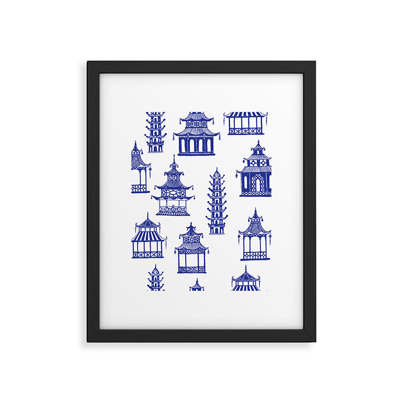 Chinoiserie Temple Pagodas Framed Art Print Gallery Image 6