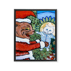 'Christmas Gift' Louis Wain Vintage Cat Framed Canvas Print Gallery Image 6
