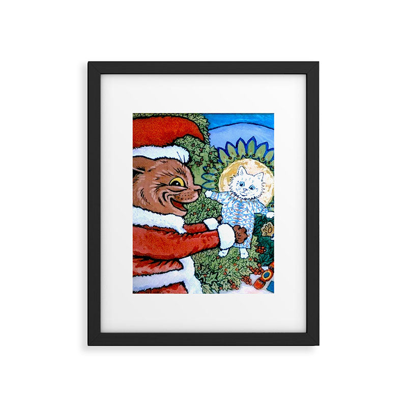 'Christmas Gift' Louis Wain Vintage Cat Framed Art Print Gallery Image 5