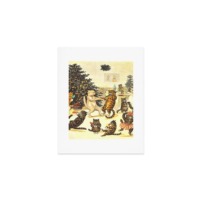'Christmas Party Cats' by Louis Wain Vintage Cat Art Art Print Gallery Image 1