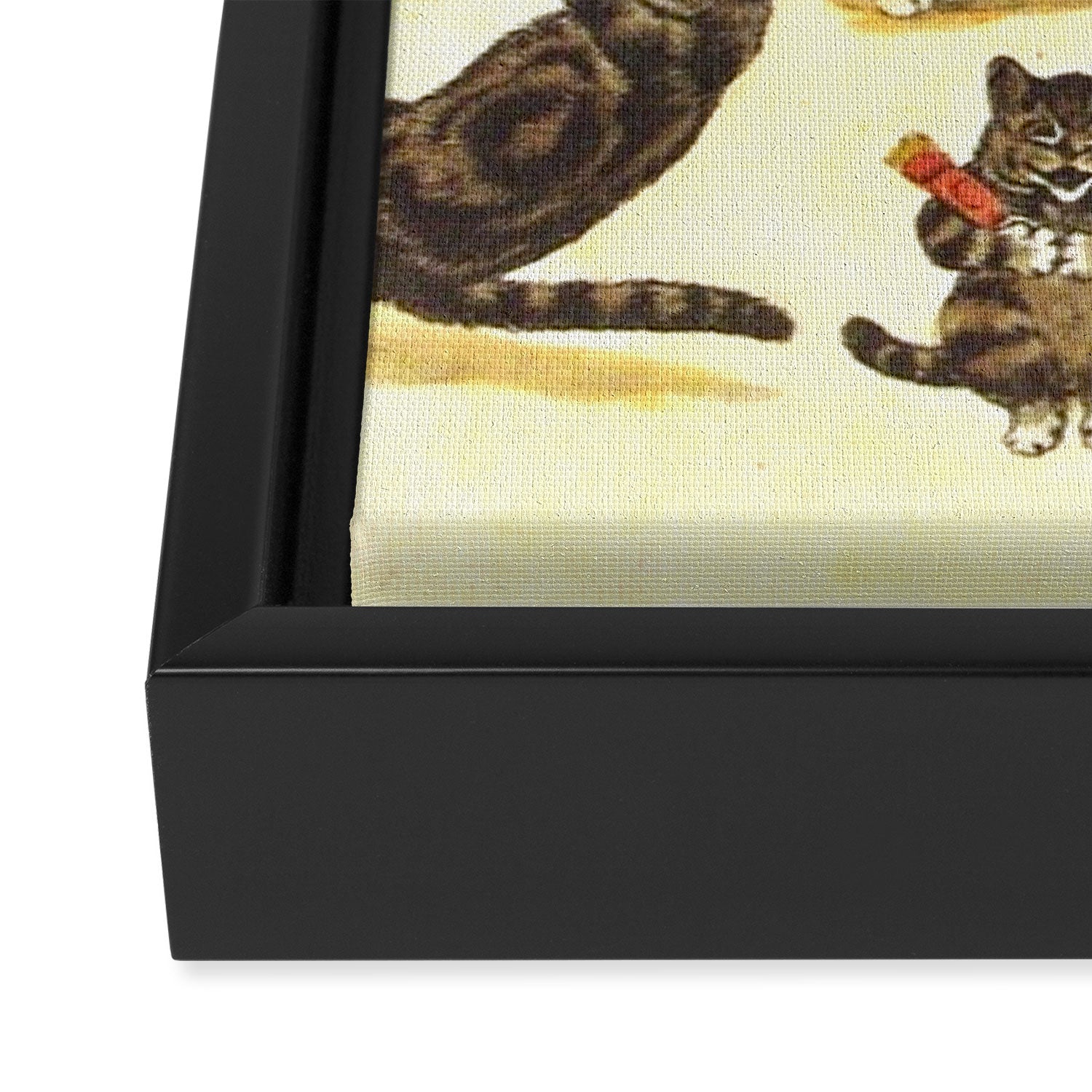 'Christmas Party Cats' by Louis Wain Vintage Cat Art Framed Canvas Print Gallery Image 3