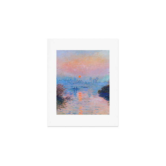 Claude Monet Sunset on the Seine at Lavacourt, Winter (High Res & Color Restored) Art Print Gallery Image 1