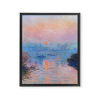 Claude Monet Sunset on the Seine at Lavacourt, Winter (High Res & Color Restored) Framed Canvas Print Gallery Image 8