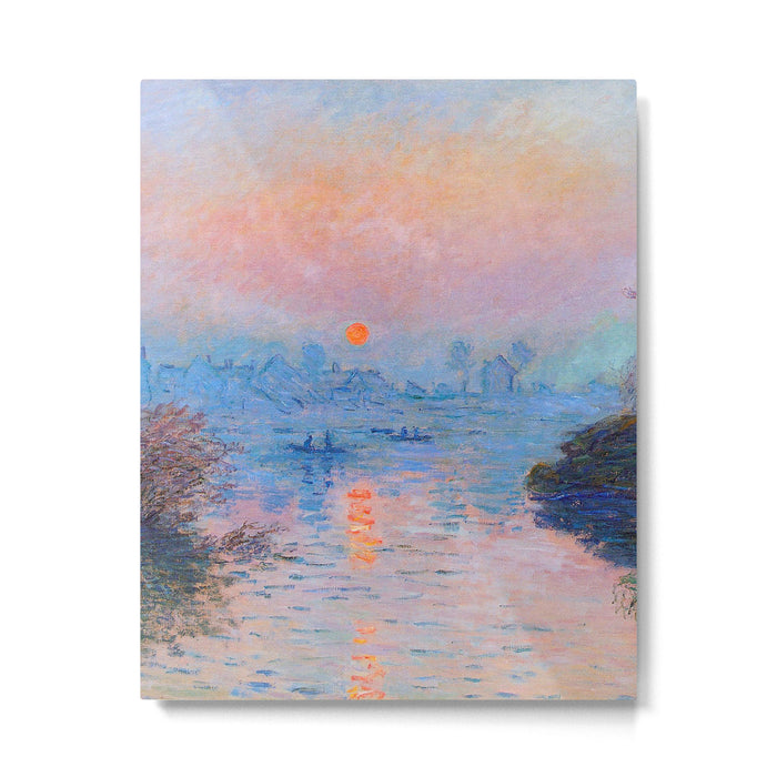 Claude Monet Sunset on the Seine at Lavacourt, Winter (High Res & Color Restored) Metal Print Gallery Image 1
