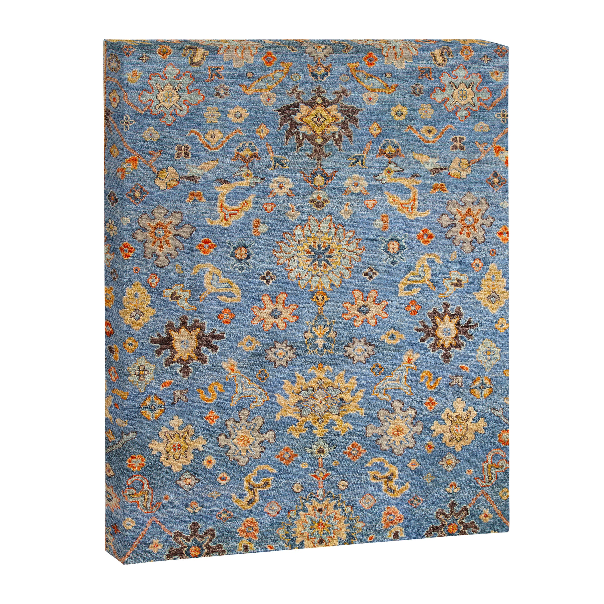 Cornflower Blue Saffron Antique Indian Agra Canvas Print Gallery Image 6
