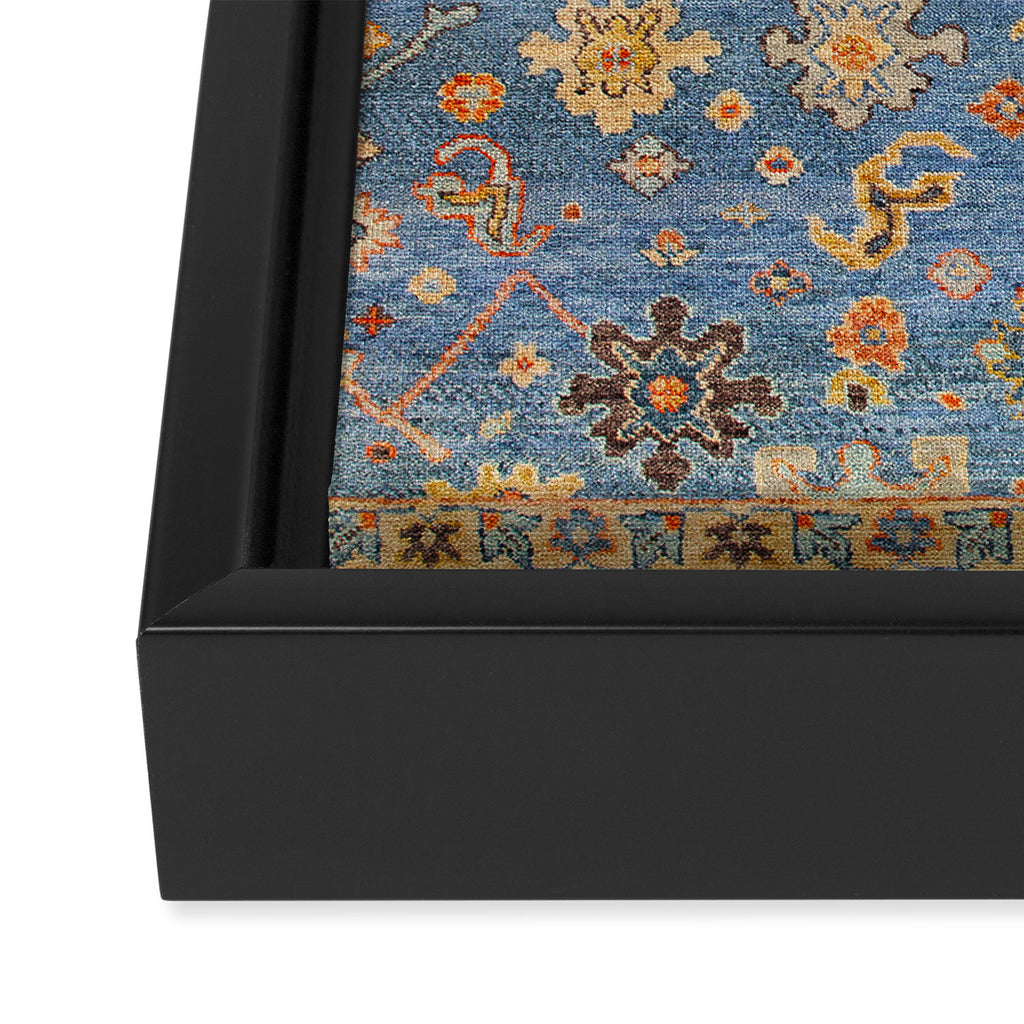 Cornflower Blue Saffron Antique Indian Agra Framed Canvas Print Gallery Image 3