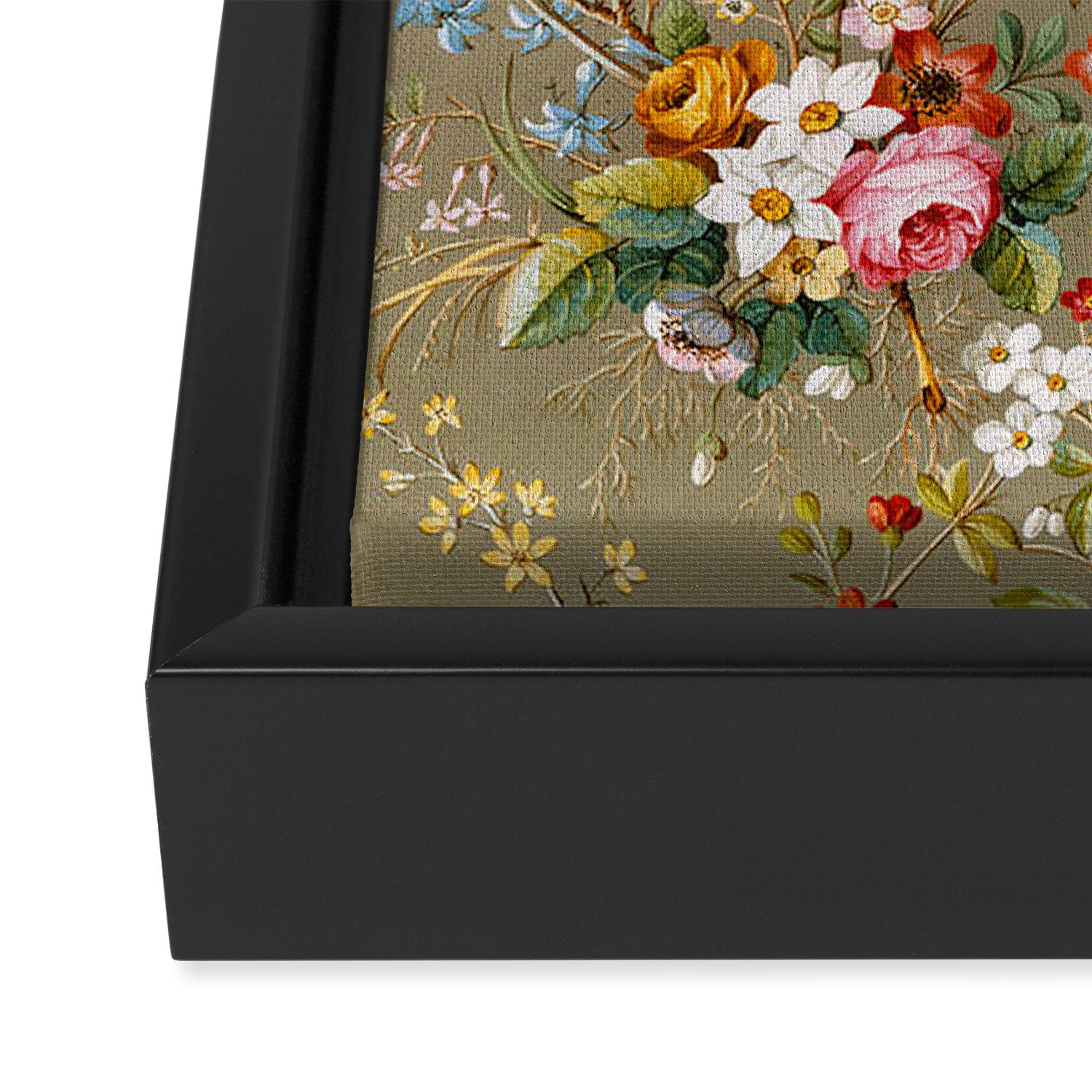Dreamy Floral Marble End Paper 1788 William Kilburn Framed Canvas Print Gallery Image 3