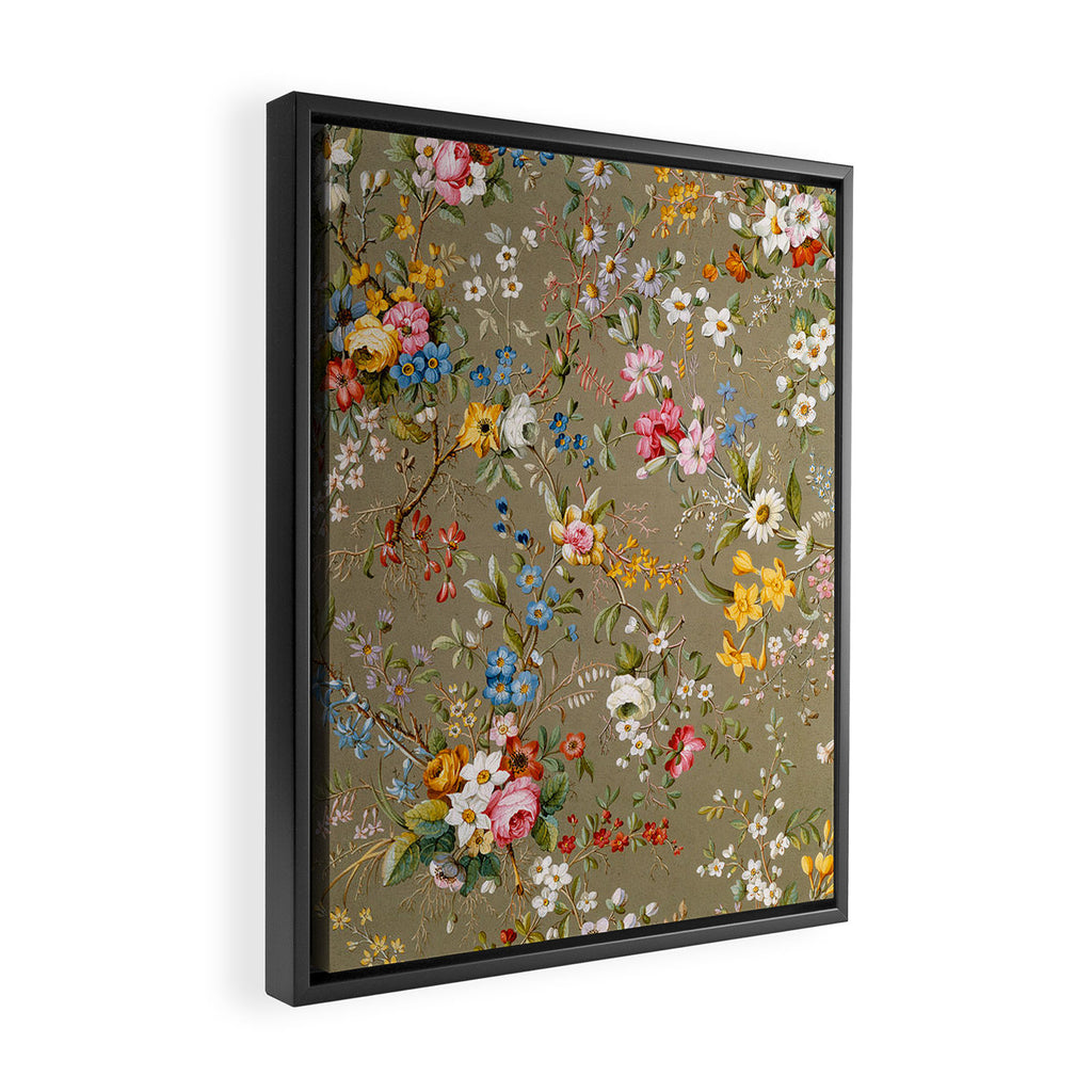 Dreamy Floral Marble End Paper 1788 William Kilburn Framed Canvas Print Gallery Image 2