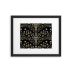 Elegant Antique Baroque Black & Gold Scroll Pattern Framed Art Print Gallery Image 4