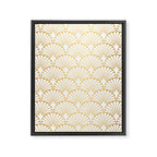 Elegant Art Deco Gold & White Fan Pattern Framed Canvas Print Gallery Image 8