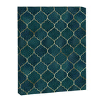 Emerald Golden Moroccan Quatrefoil Pattern Canvas Print Gallery Image 8