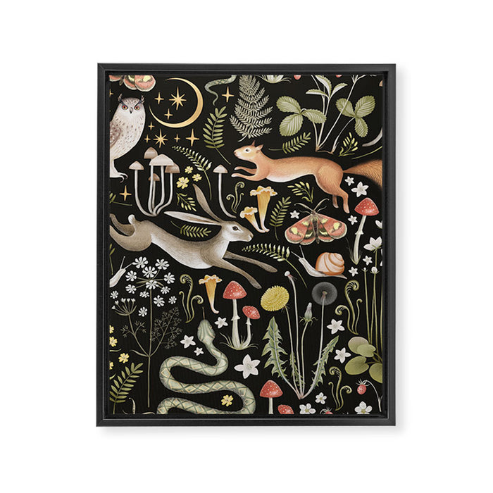 Enchanted Magical Midnight Forest II Framed Canvas Print Gallery Image 1
