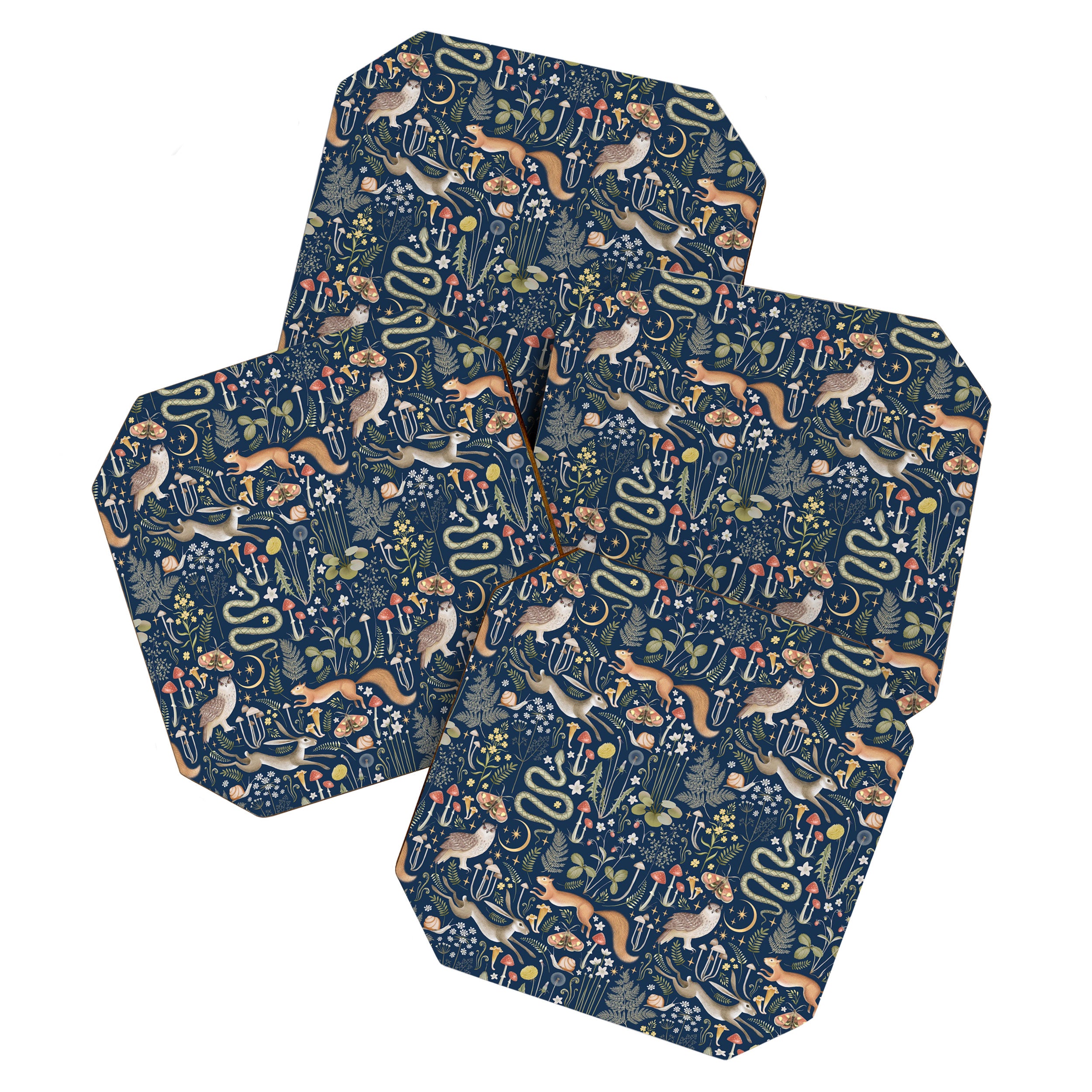 Enchanted Magical Midnight Forest Animals Coaster Gallery Image 1